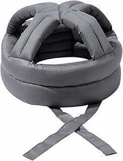 [Clove Cube] 【クローブキューブ】ヘッドガード 転倒 頭部 保護 軽量 フリーサイズ 介護 リハビリ 用品 2タイプ（ライトグレー あご紐タイプ）