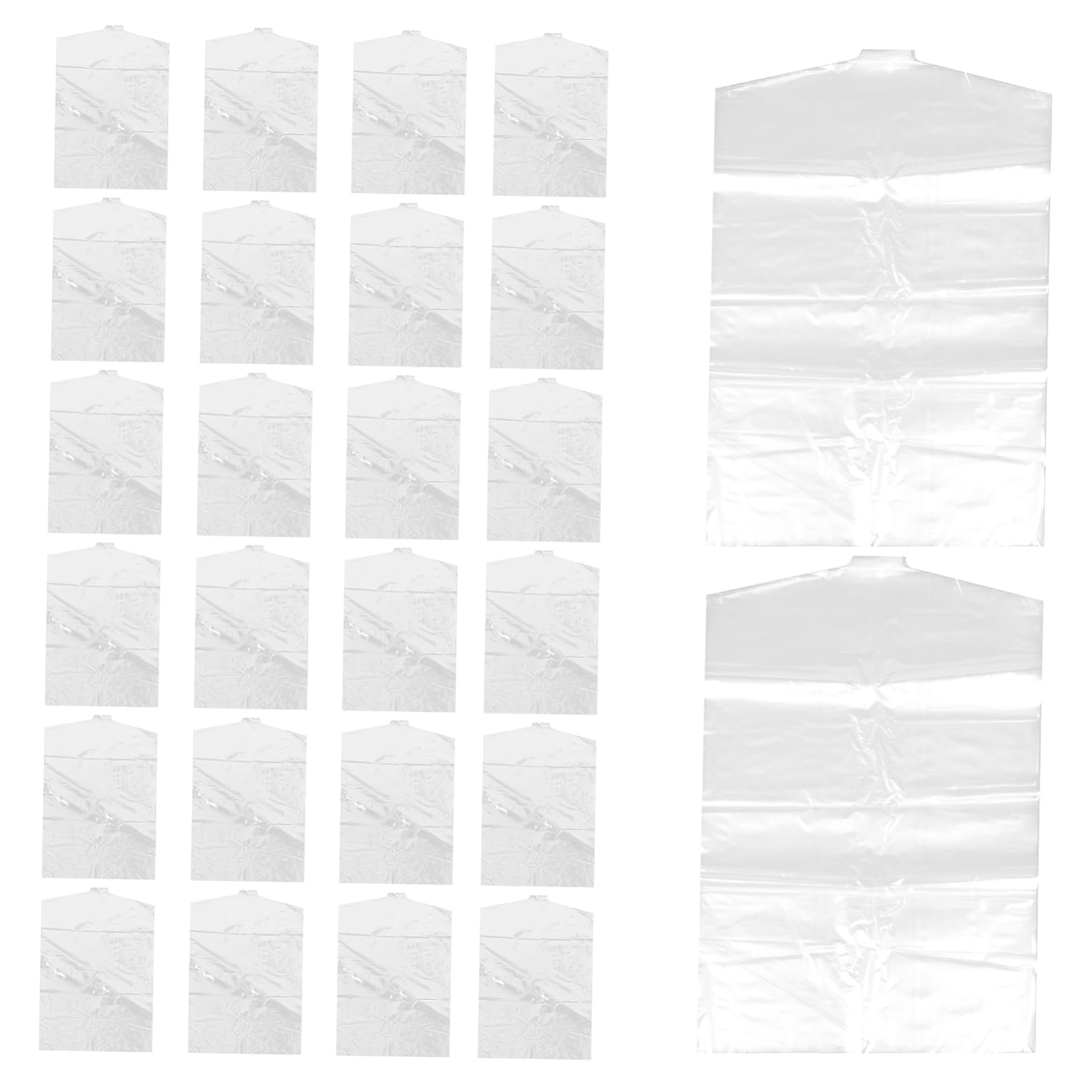 Zerodeko Transparente Kleidersäcke Wiederverwendbare Staubschutzhüllen 50 Stück aus PE für Kinderkleidung Platzsparend zum Aufhängen und Lagern von Mänteln und Hemden