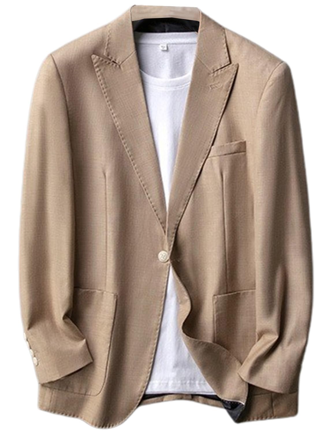 Blazer en lin à un bouton coupe ajustée et revers en pointe - 8