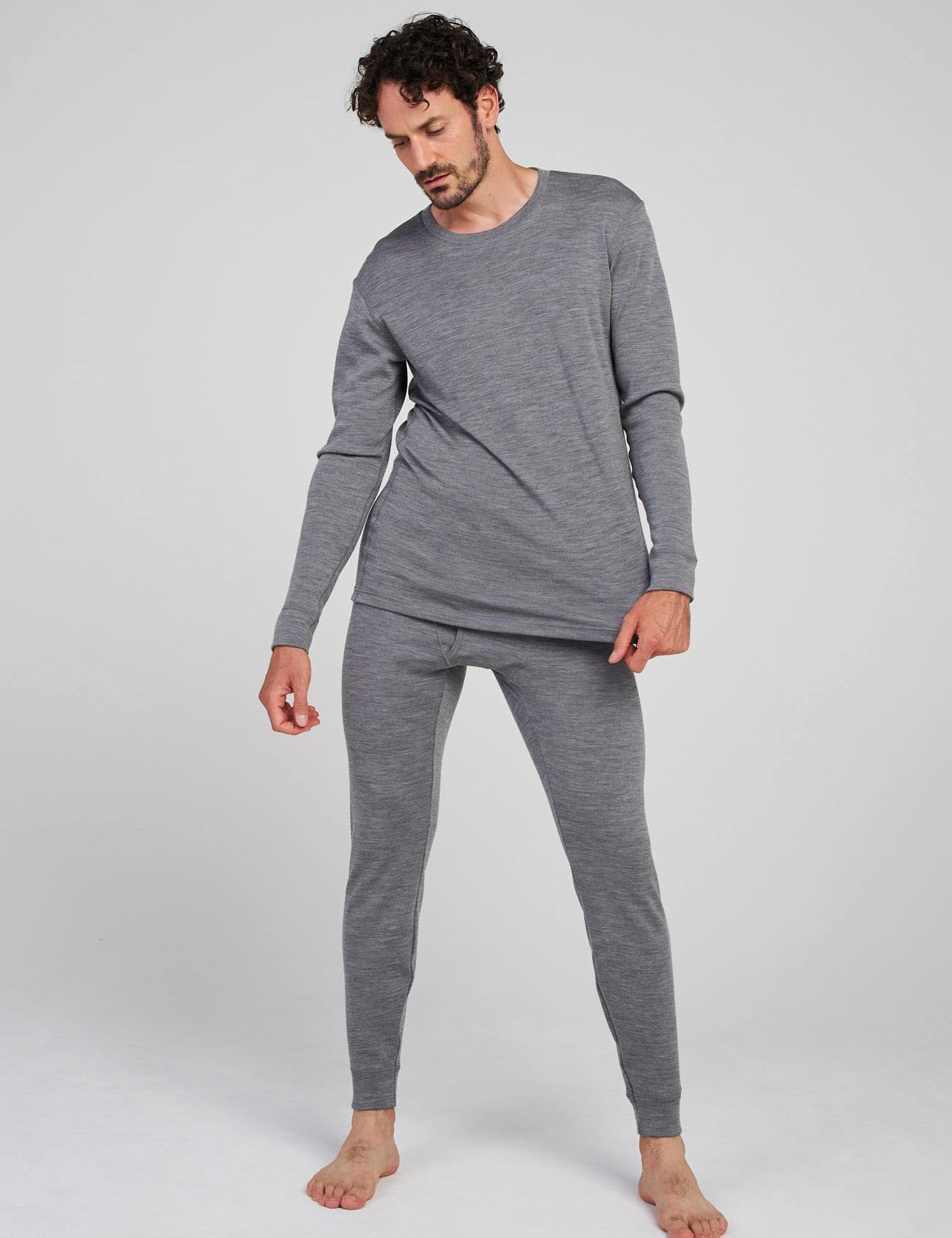 LAPASA 100% Lana Merino Completo Termico Uomo Peso Outdoor Hiking M31/M126 - Abbigliamento Intimo Caldo Pantaloni e Canotta Intimo Trekking Alpinismo Outdoor Calcio Running