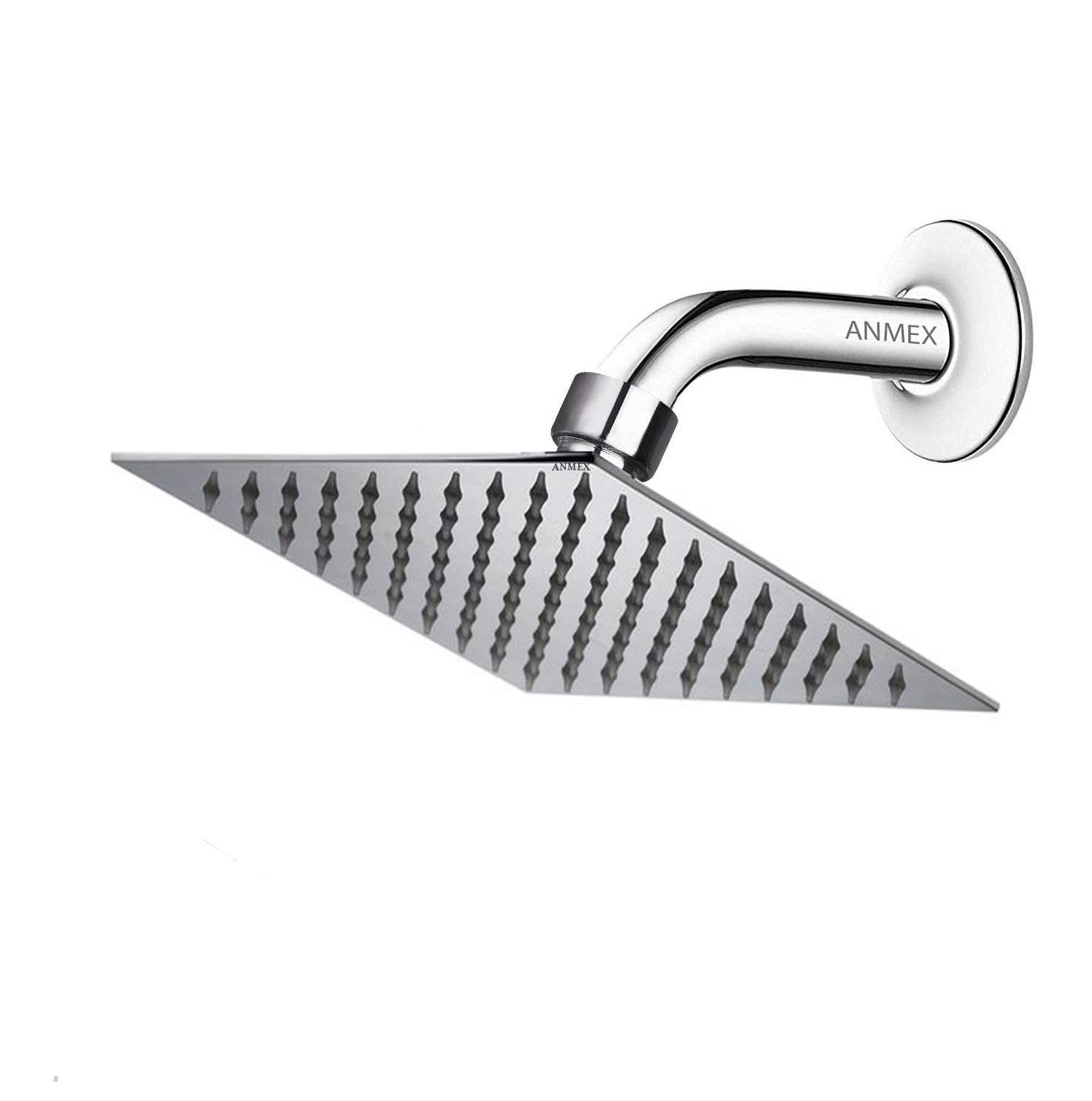 ANMEX ® Polished Ultra Thin SS Square [6x6 Inch] Rain Shower Head with 9inch Round Arm (Mirror Finish Chrome, Stainless Steel, 6inch Size, Chrome Plated) (B088NK1L2C) Amazon Price History, Amazon Price Tracker