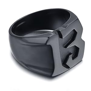 IFUAQZ Men's Stainless Steel Number 13 Solid Biker Ring Band