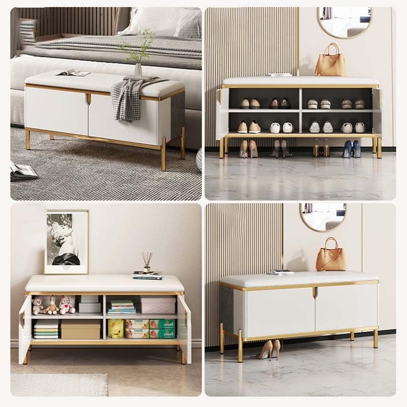 Almacenamiento de zapatos de 2 niveles con puertas para solucionar el caos en el pasillo 4