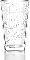 Vista 42 de Well Told Vaso de pinta grabado con mapa de Columbus Ohio, regalo de cerveza grabada (16 onzas, transparente) Pinta de mapa de la ciudad