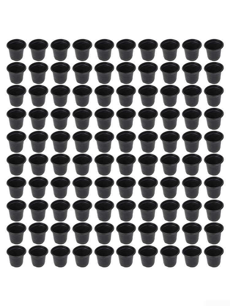 Pots de fleurs 10 cm en plastique noir k Reus pour décorer votre salon de succulentes vertes