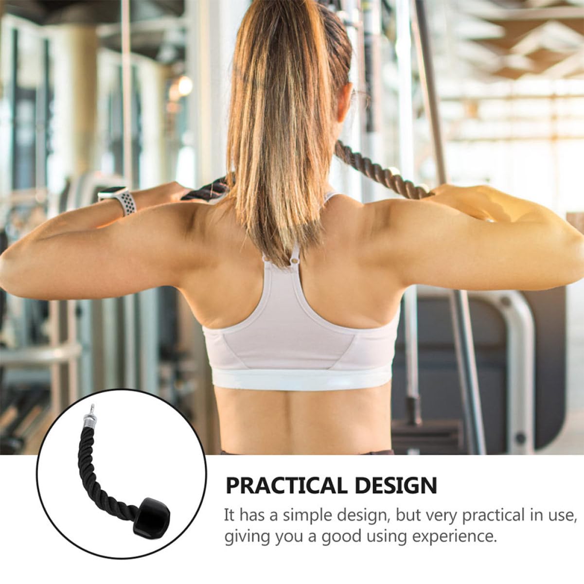 2 Piezas Cuerda Tríceps Trenzado Pzs Resistente Agarre Antideslizante Compatible Máquina Cable Gimnasio