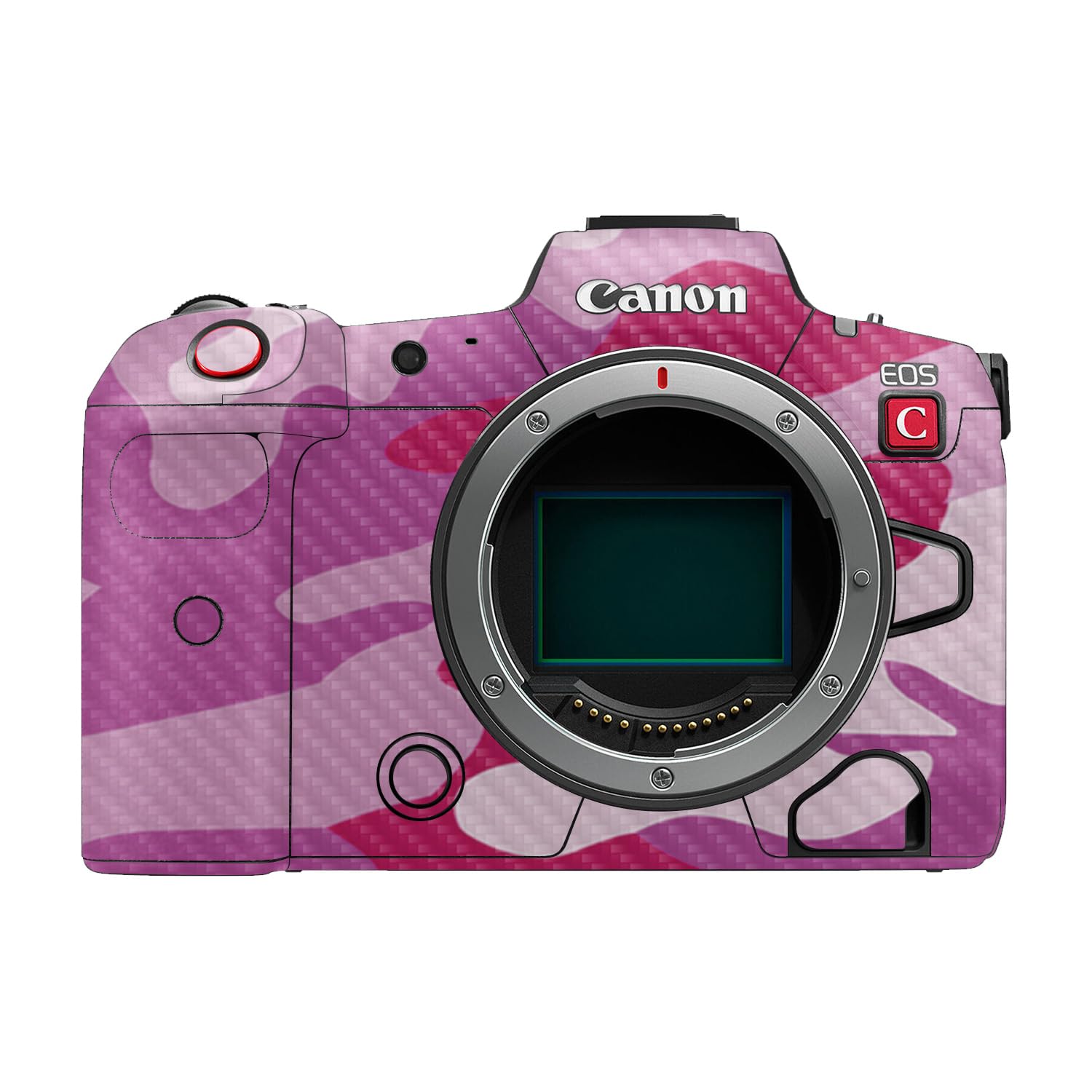 Carbon Fiber Camera Skin Compatible with Canon EOS R5C (2022) - Pink Camo - Premium 3M Vinyl Protective Wrap Decal Cover - Easy to Apply | Crafted in the USA by MightySkins