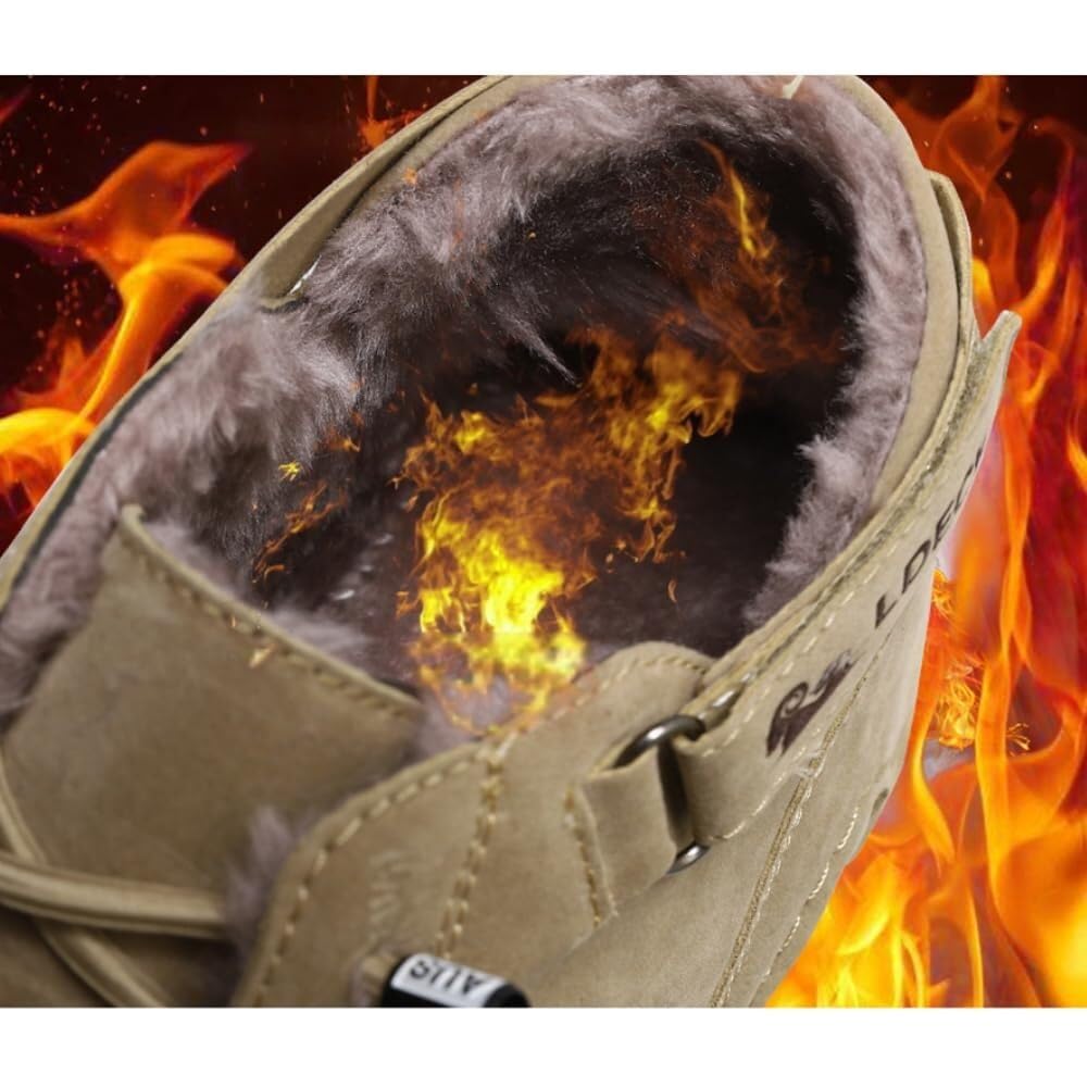 Tenis ortopédicos con soporte de arco para hombres y mujeres, botas de nieve cálidas de forro polar de invierno, gamuza italiana hecha a mano, zapatos ortopédicos de invierno impermeables,