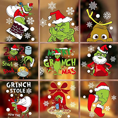 9 fogli adesivi per finestre di Natale per il