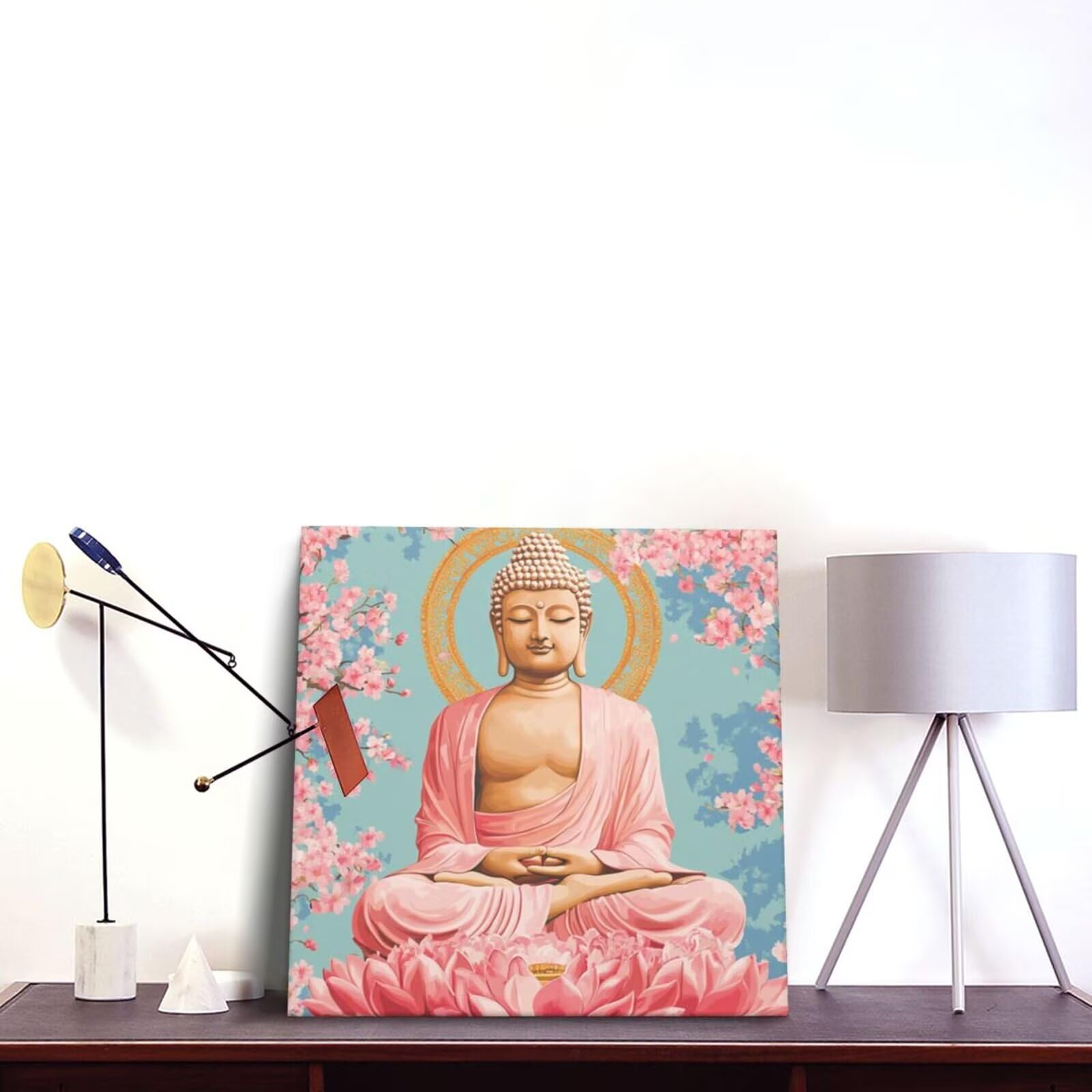 Malen nach Zahlen MK416 Malen-nach-Zahlen-Set für Erwachsene, Motiv: Buddha, Malen nach Zahlen für Anfänger, Acryl, Ölgemälde zum Selbermachen, Kunsthandwerk für Wanddekoration – (65 x 65 cm,