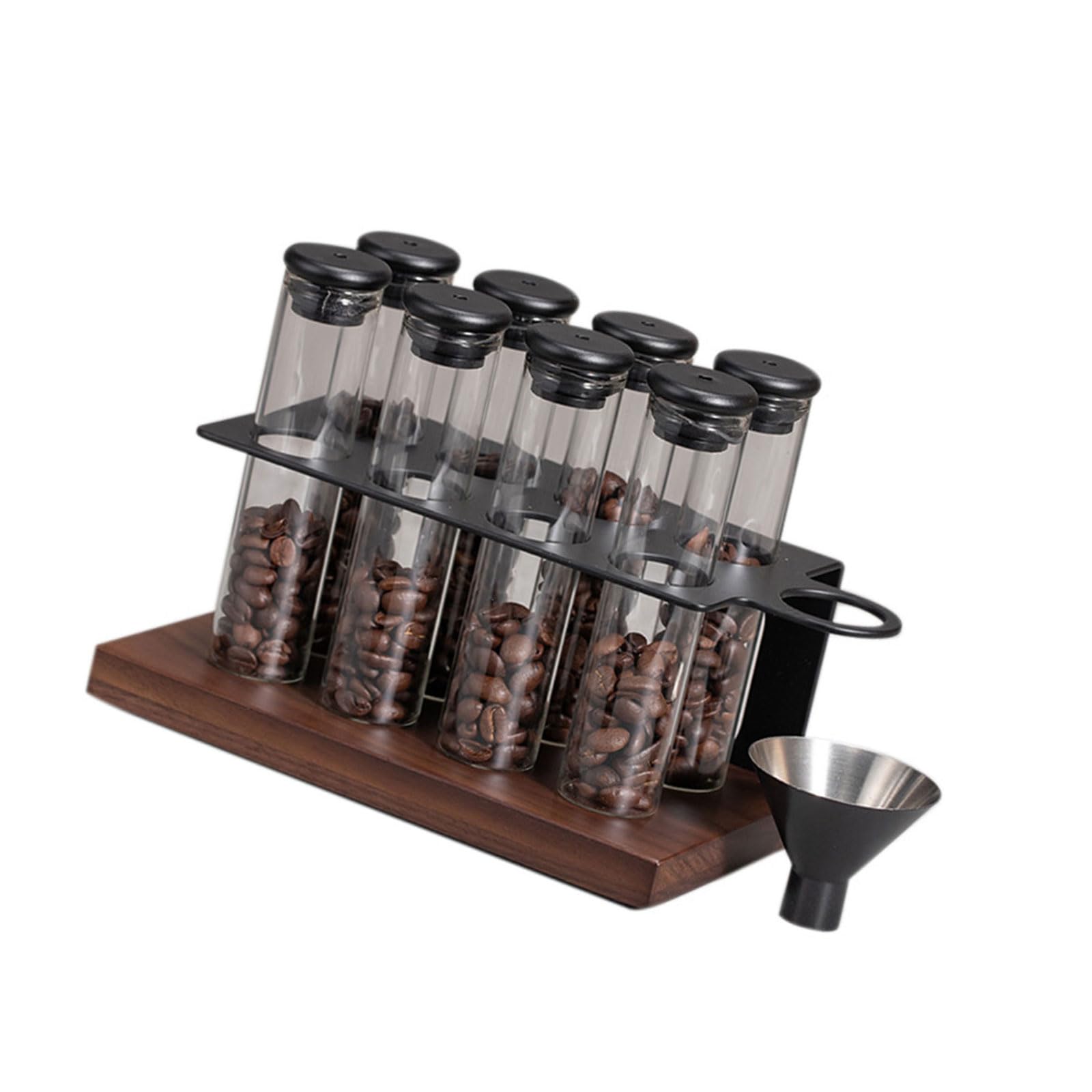 Qusinfc 1 Wood Coffee Canister with FreshLock, Airtight Kitchen Storage for Beans & Leaves, Countertop Coffee Storage Container