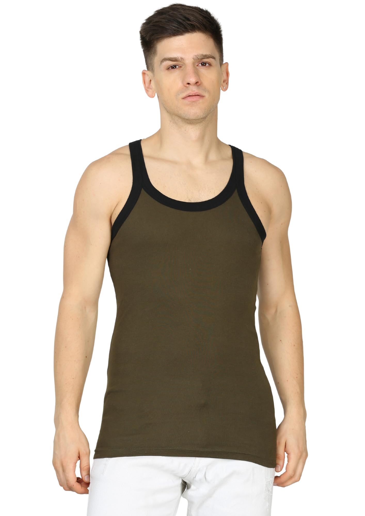 crystal CA 307 Men's Super Combed Cotton Rib Sleeveless Sport Fashion Color Vest-picture-42
