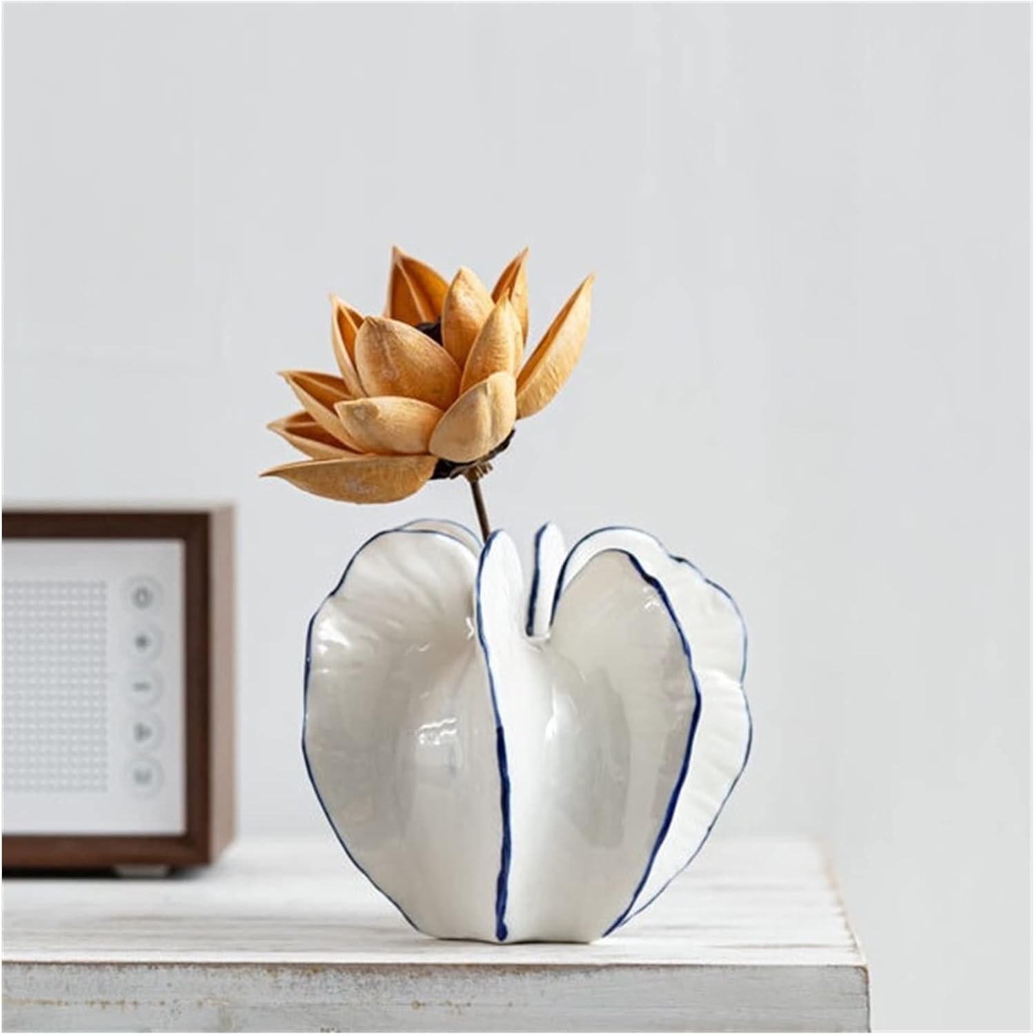 Vase Simulation Fruit Vase Small Mouth Creative Modern Style Ceramic Dried Flower Arrangement Home Life Gardening Decoration Suitable for Dining and Living Room Home decoratio(Small)