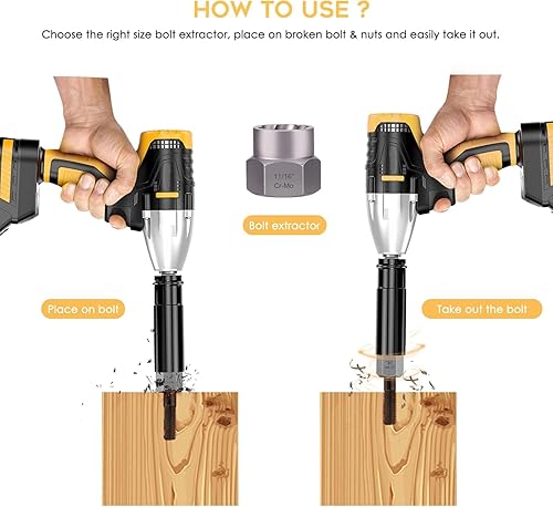 Miniatura 7 de REXBETI Juego de extractor de pernos y extractor de tornillos de 26 piezas y juego de brocas de cobalto, estuche con extractor de pernos de 13