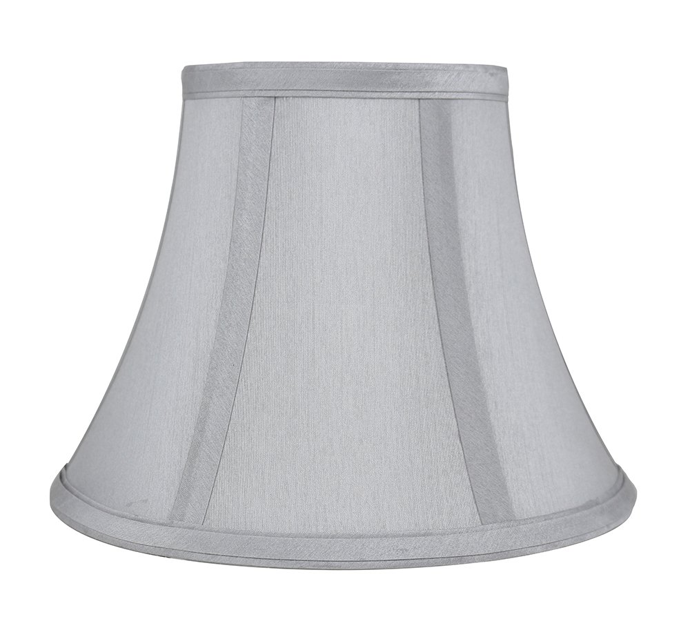 Urbanest Softback Bell Lampshade, Faux Silk, 5-inch by 9-inch by 7-inch, Silver, Spider-fitter