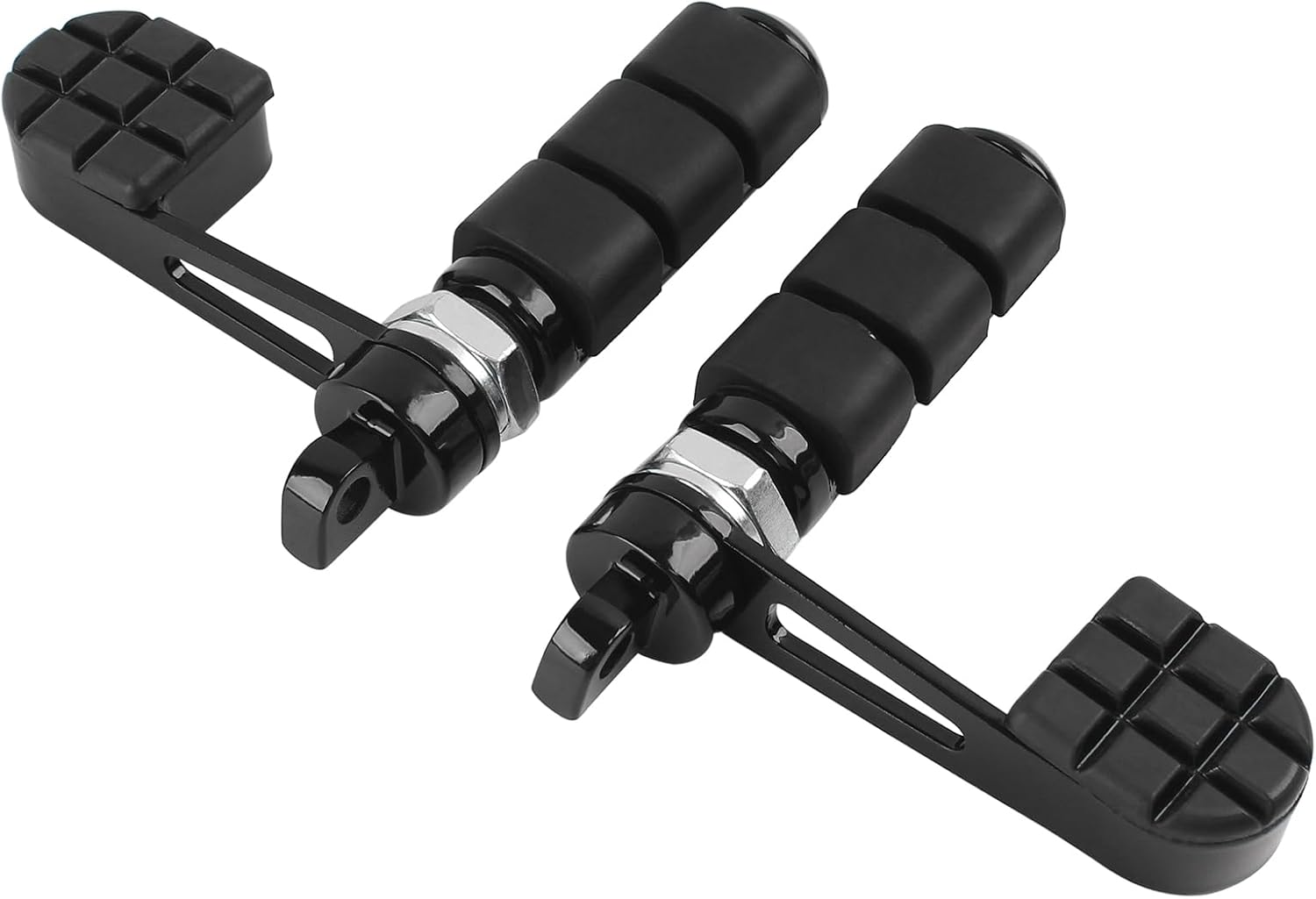 Stirrup Foot Pegs Motorcycle Footpeg Heel Support Mount Fit For Harley Dyna Super Glide Wide Glide Street Bob Fat Bob Low Rider Heritage Softail Sportster XL883 XL1200 (Chrome)