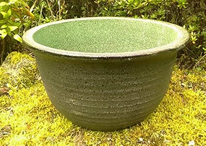 Amazon 睡蓮鉢 風雅 陶器製 メダカや金魚 水生植物に 中型睡蓮鉢 ビオトープ創り 13号 鉢