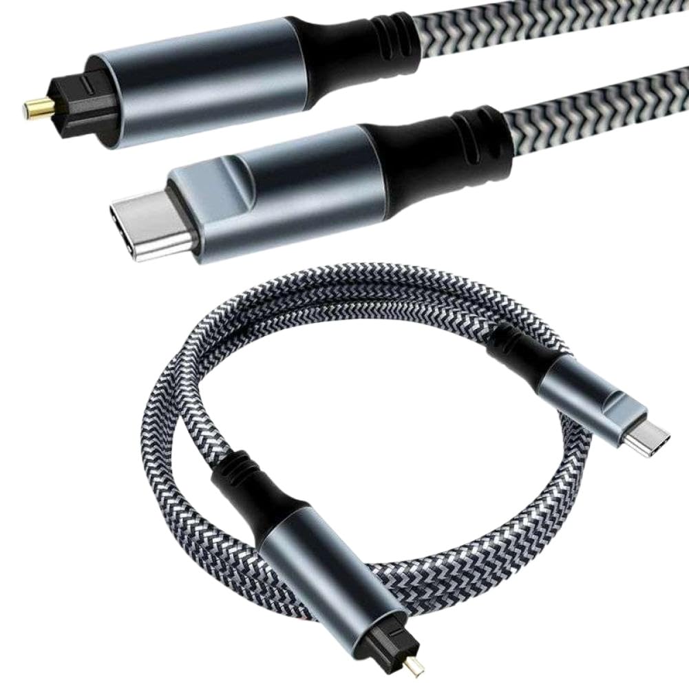 USB-C a TOSLINK Fibra ottica 1,2 m 1,8 m 3 m 4,5 m Supporta uscita audio digitale SPDIF compatibile con dispositivi USB-C (lunghezza del cavo: 4,5 m)