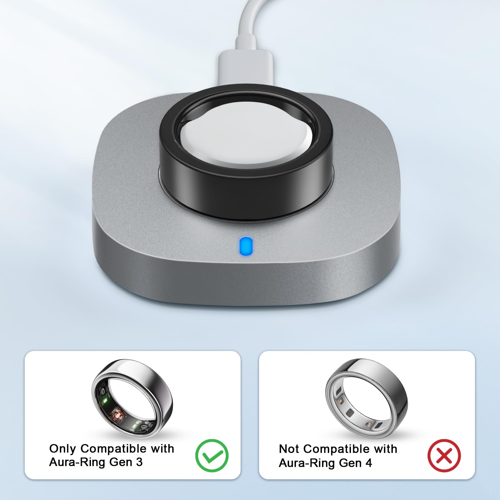 ZOOROO Chargeur compatible Aura-Ring Gen 3 Taille 9