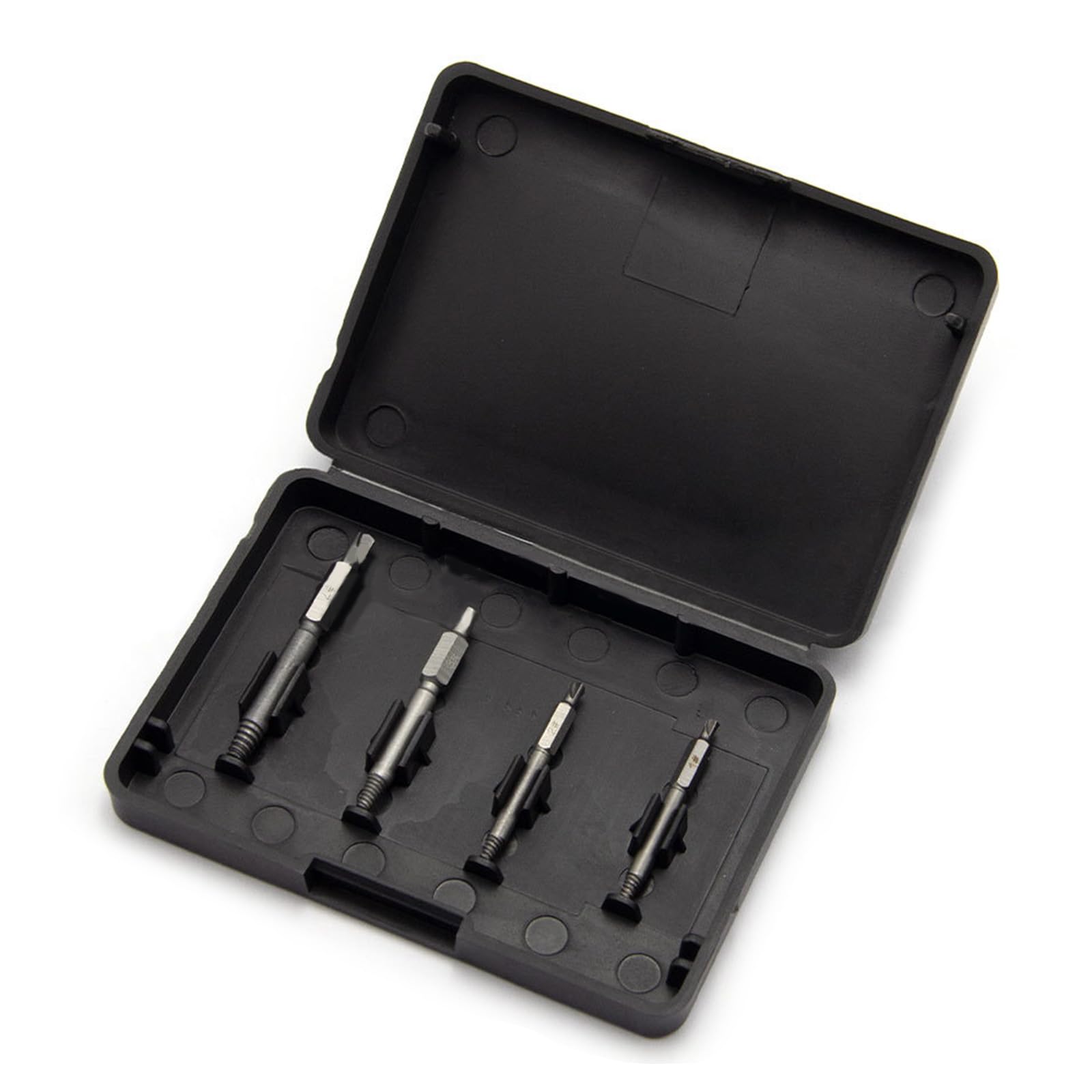 Juego de 4 extractores de Tornillos dañados, Kits Pelados para Tornillos dañados, Juego de extensión, Soporte, Adaptador de Enchufe, Extractor de Tornillos