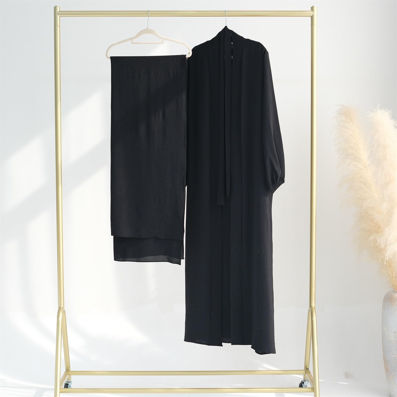Genérico Vestido Musulmán Mujer Túnica Larga Abaya Largo Suelto 2 piezas Ropa De Oración Kaftan Largo Khimar Islámico Musulmana de una Pieza para Mujeres