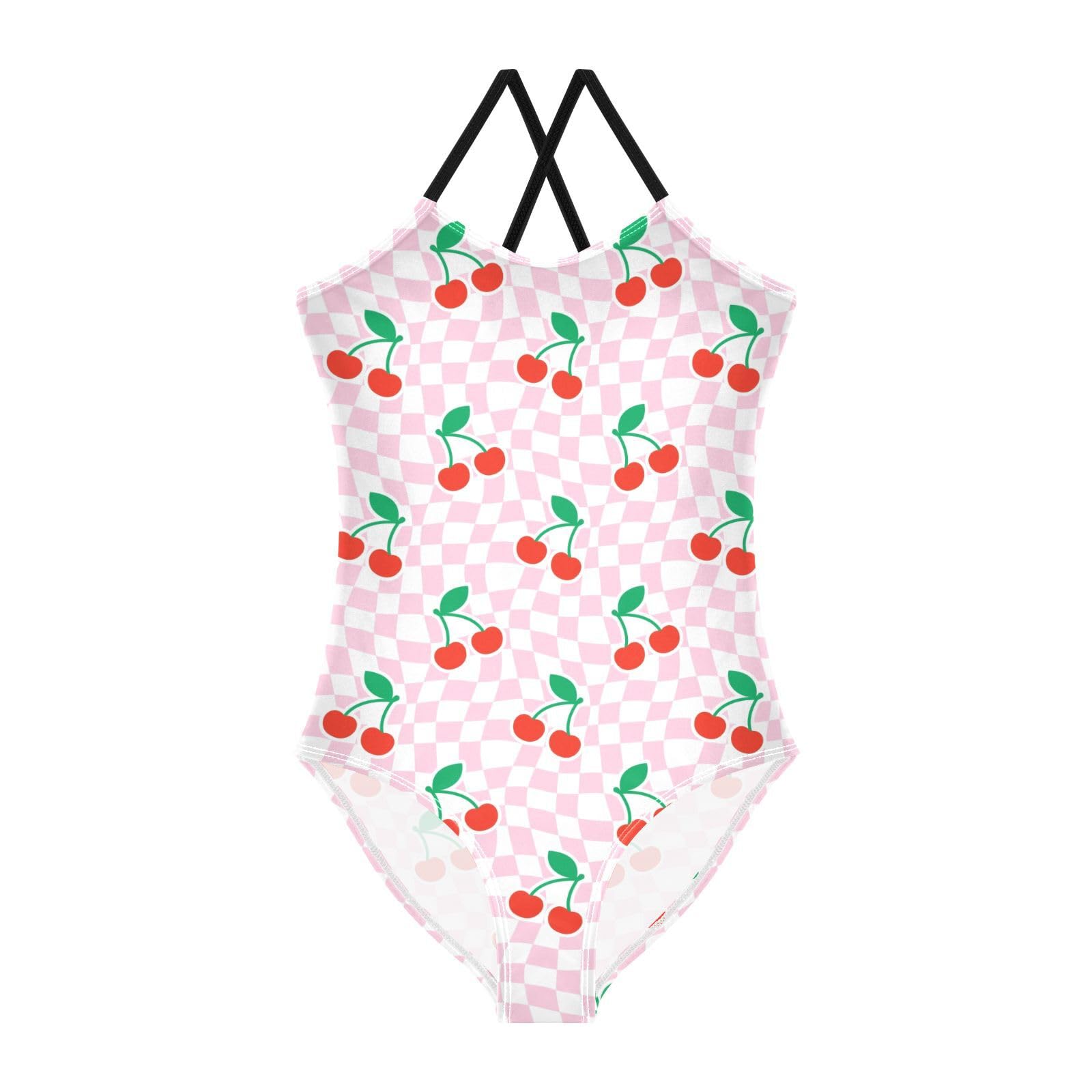 CaTaKu Girls Swimsuits One-Piece Bathing Suits Toddler Summer Beach Girls Swimwear 2-8 Years Old