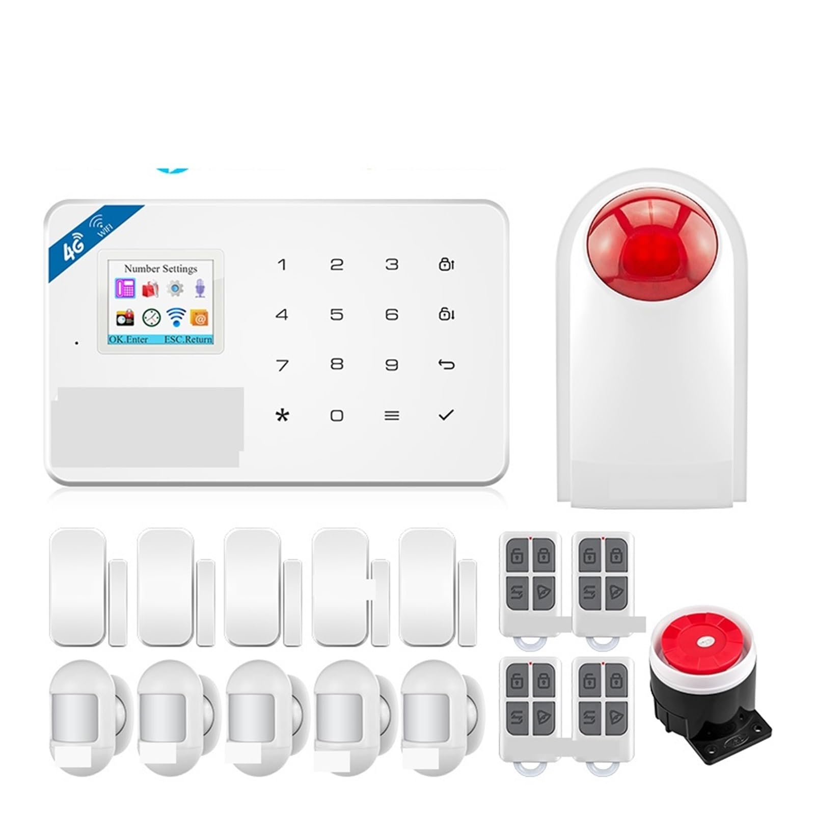 System alarmowy 4G/WIFI Bezpieczeństwo Domowy zestaw do bezprzewodowego sterowania Panel alarmowy GSM Inteligentne urządzenia domowe Czujnik okna/drzwi Do domu i garażu(KIT 6)