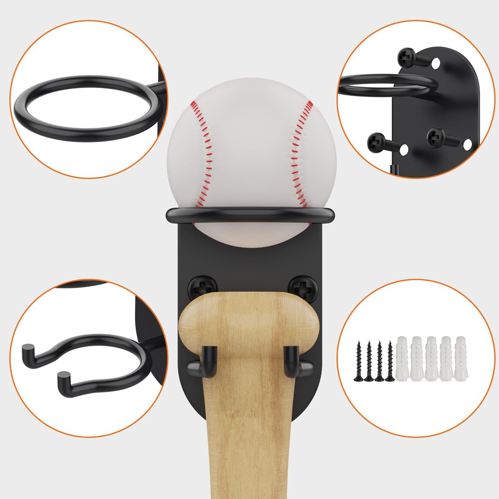 Support mural pour batte de baseball, support de batte de baseball, support de batte de baseball, support de batte de baseball, support de batte de baseball, support de rangement pour batte de