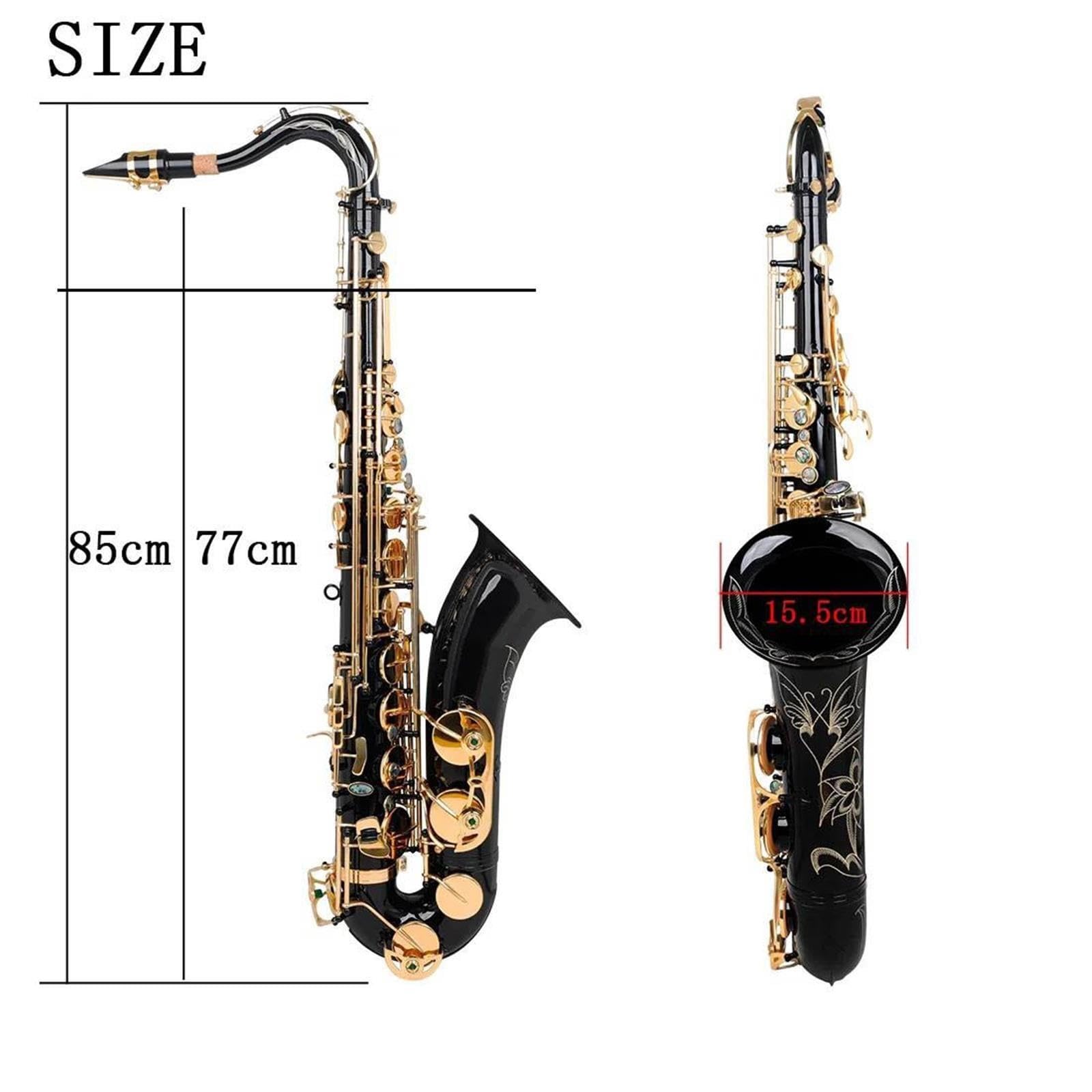 Saxophone Instruments De Musique Coffret Saxophone Ténor Sib Noir Or