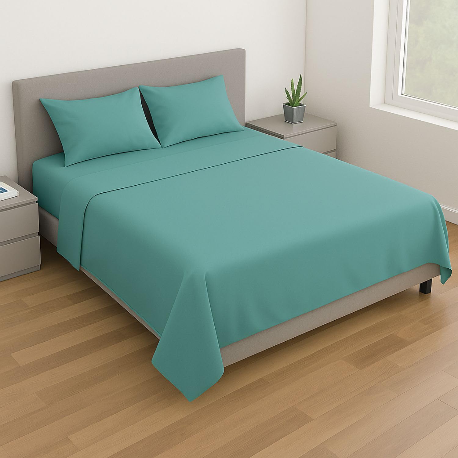 Leonardo Home - completo matrimoniale da Letto in cotone - compreso nel completo 1 lenzuolo - 2 federe per cuscini standard - 1 sotto con angoli