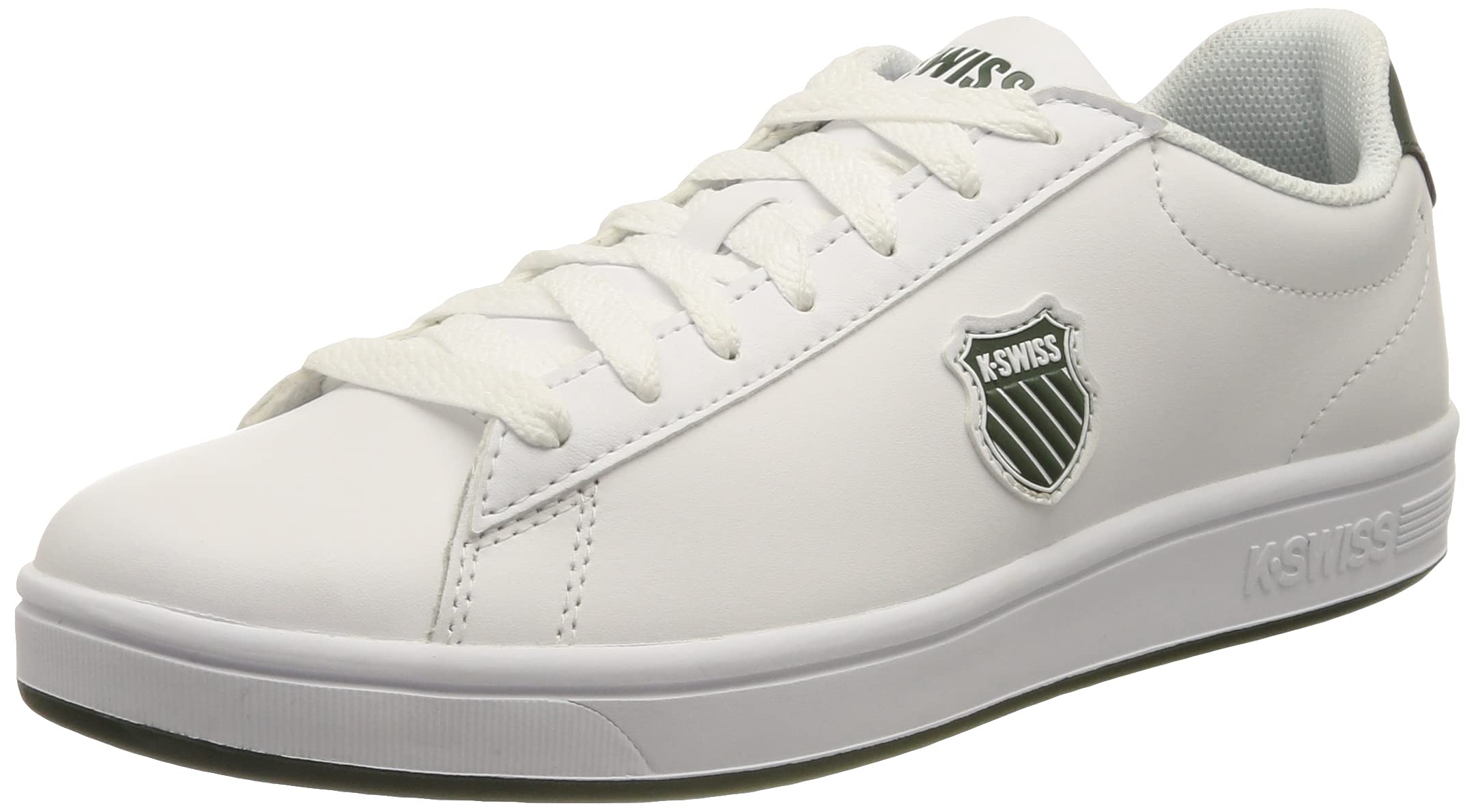 K-Swiss Men's Court Shield Sneaker, Wht Loden Nrtl Gray, 6.5 UK
