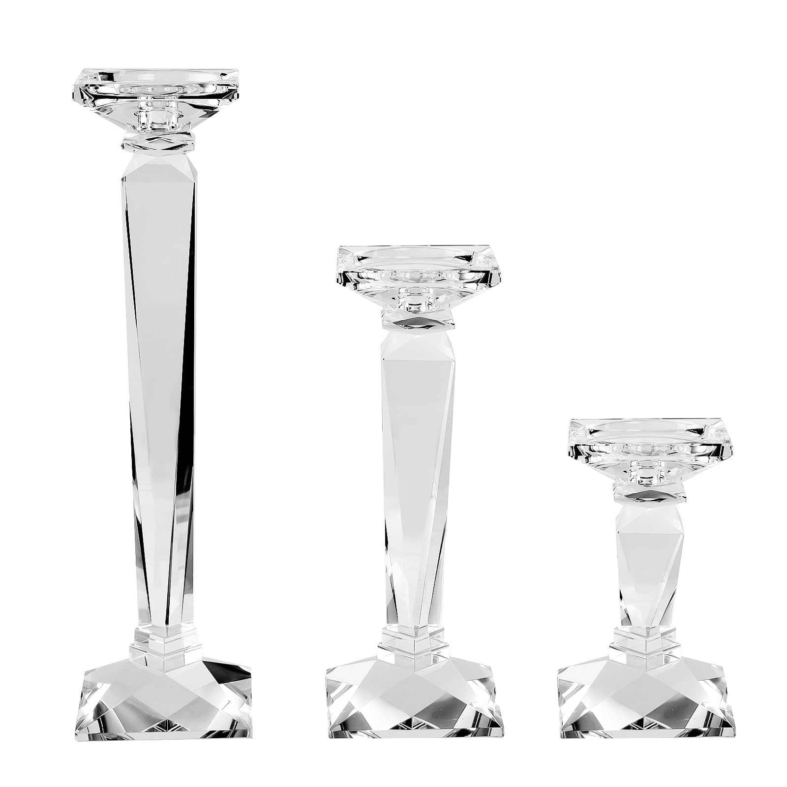 Bougeoirs en cristal stables contre les chutes de bougies de table