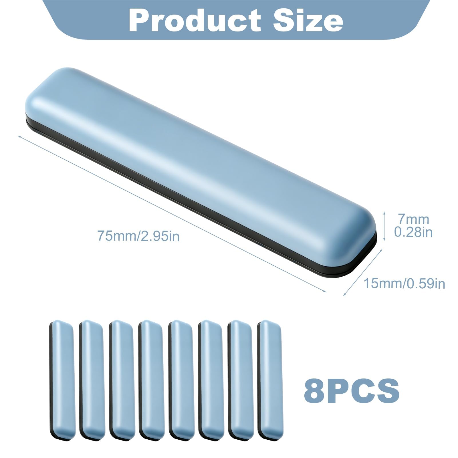 8 szt. 15 x 75 mm podkładki teflonowe samoprzylepne, podkładki ślizgowe PTFE, podkładki ślizgowe do mebli, powierzchnia łatwe przenoszenie ciężkich mebli, dywanów