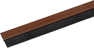Toolerando Guarnizione Sottoporta Paraspifferi in Alluminio con Chiusura a Spazzola, incl. Montaggio con Adesivo, 100 cm, Marrone
