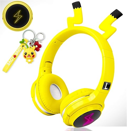 Auriculares inalámbricos para niños, niñas, mujeres, niños, adolescentes, auriculares Bluetooth amarillos para smartphonesiPhoneiPadLlaptopPCTV