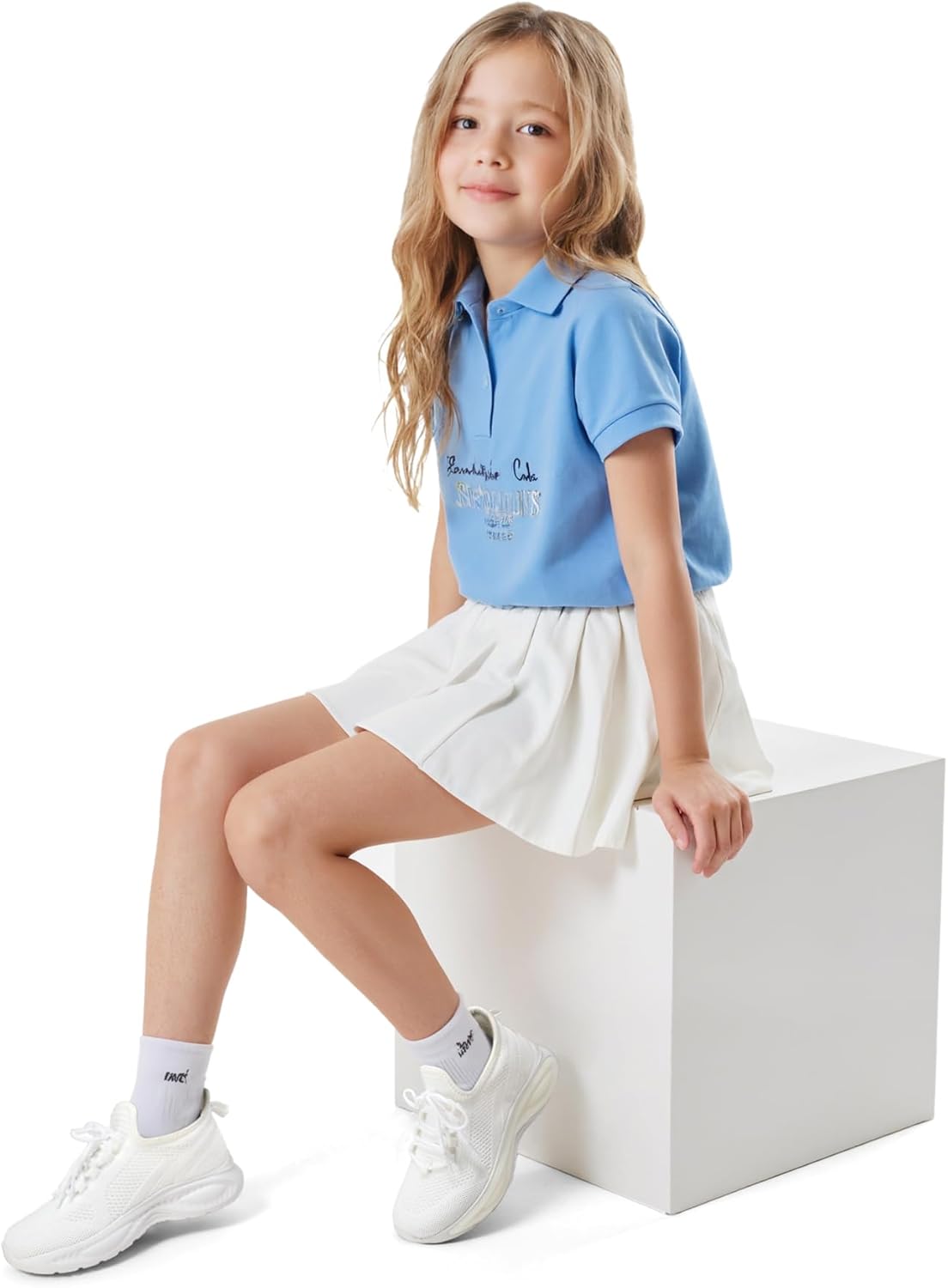 RUNSIDE Girls Lightweight Sneakers Kids Lace-up Tennis Running Shoes, Breathable Walking Shoes for Toddler/Little Kid/Big Kid - Image 7