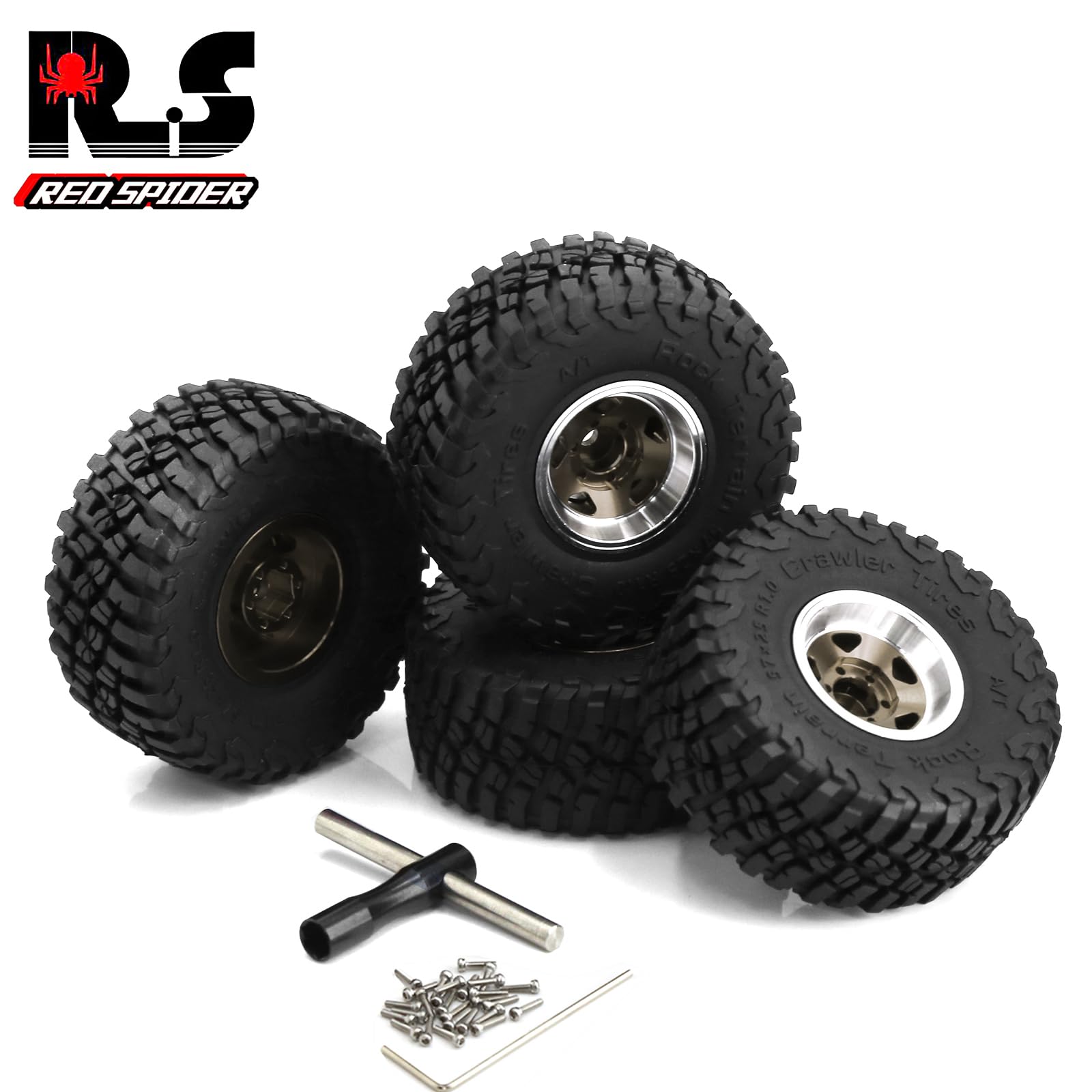 クローラータイヤ　4個セット 問屋ワールド】クローラーRC用1.55インチビードロックホイール用タイヤ