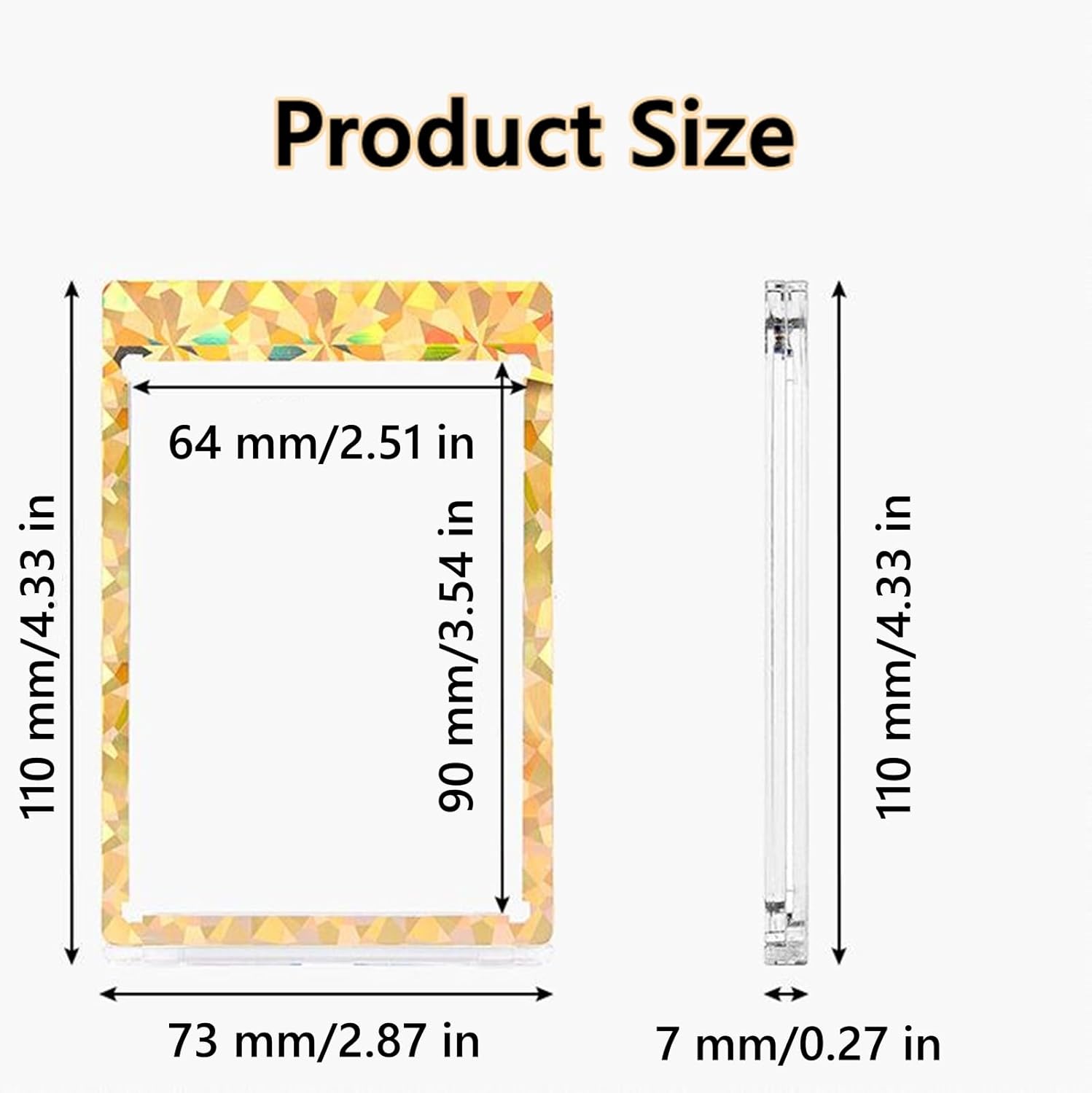 5 PCS Magnetic Card Holder, 35pt One Touch Laser Bronzing Card Holder, U-V Protectors Hard Plastic for Trading Cards, Magnet Case, Sports, Football, Baseball Cards Holder-Glass Green