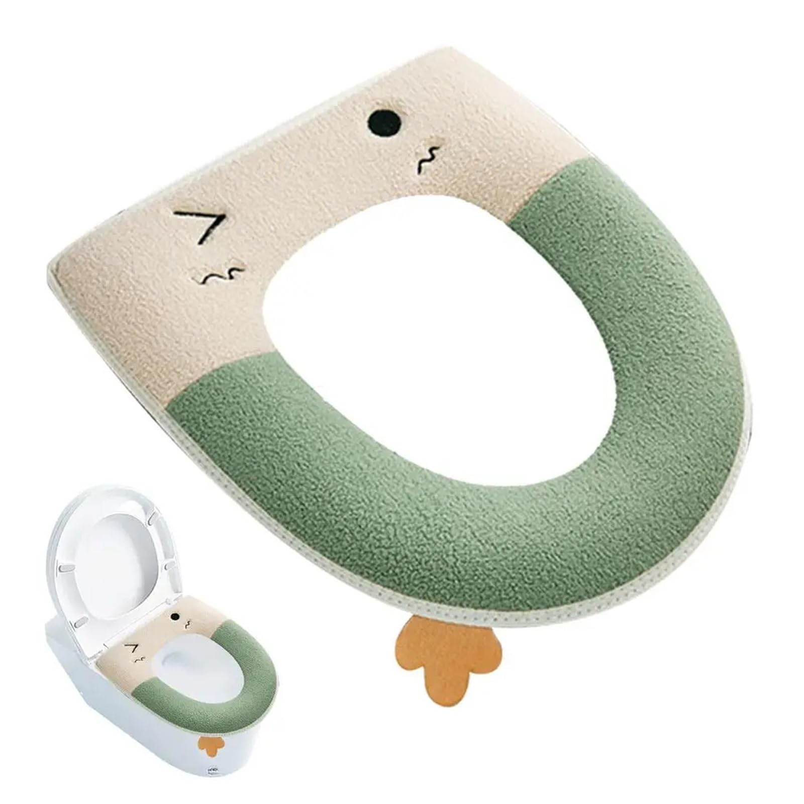 Coussin de toilette chaud d'hiver avec fermeture éclair pour salle de bain cocooning