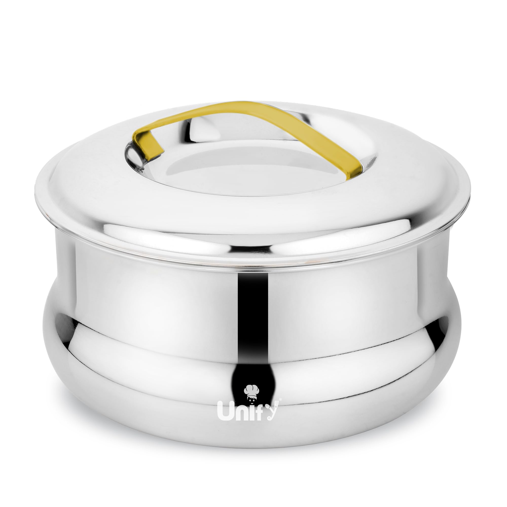 Unify Lumia Stainless Steel Insulated Casserole Hot Pot 2200ML | 3 Layer Thermal Body with PUF Coating | Mirror Finish Inner & Outer Steel | Keeps Food Hot & Fresh for Hours | Premium Serveware