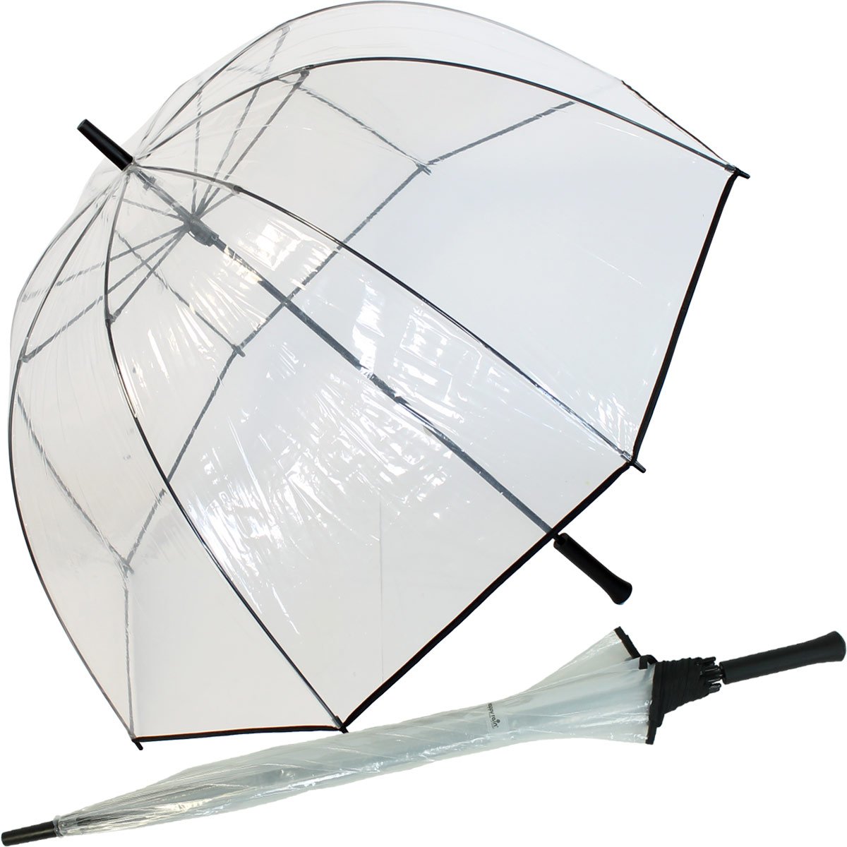 Parapluie cloche de luxe transparent taille XXL, diamètre 103 cm