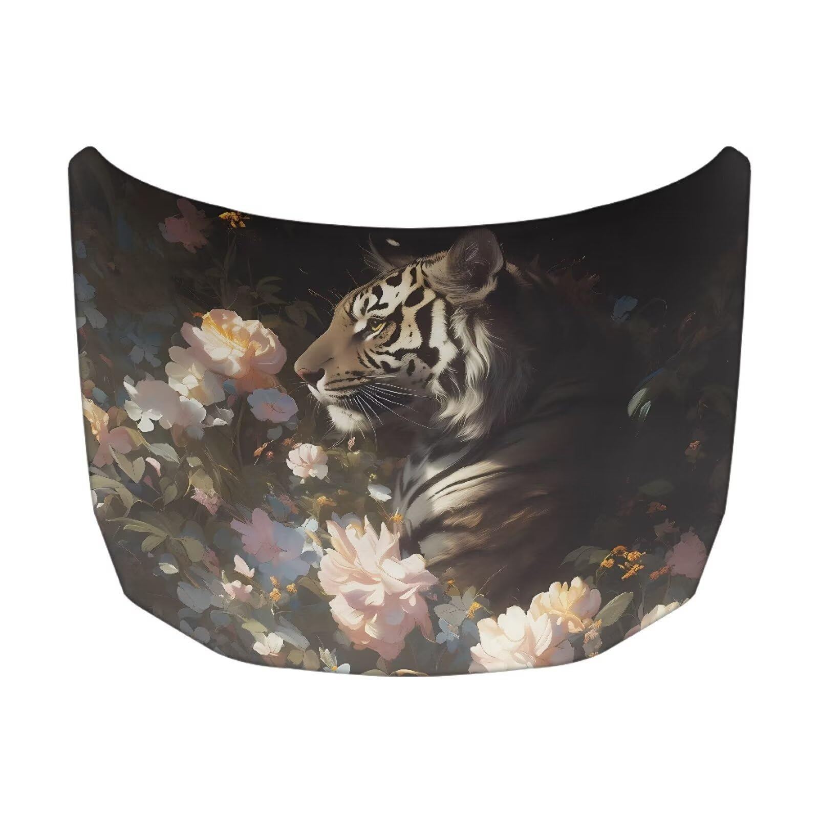 Tiger Print Car Hood Cover, Elastic Protector for Car Hood, Car Hood Flag Waterproof Auto Decorative Accessories Easy Installation for Car Hood Protection
