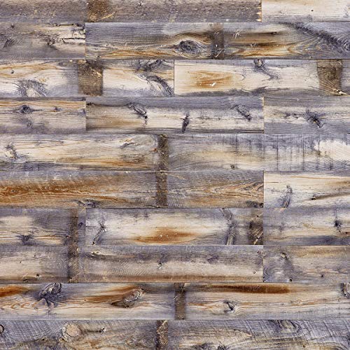 Centennial Woods Reclaimed Wood Planks, Gray Cinnamon Brown Wooden Wall Planks, Cody Finish, 80 Square Feet