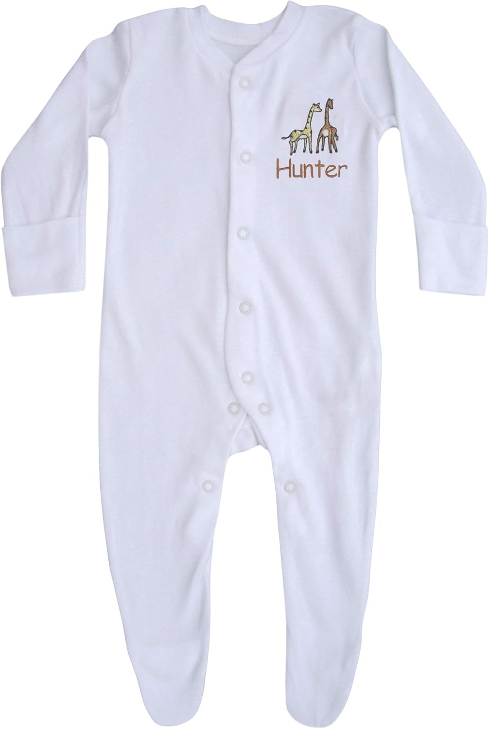 giraffe baby sleepsuit