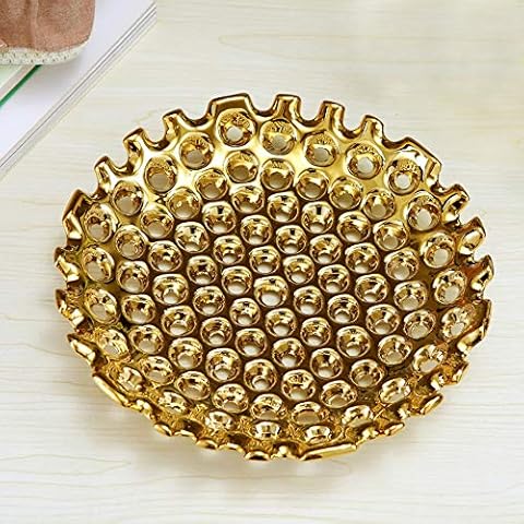 For Home & Kitchen Collectible Figurines Statues Sculptures Statues Collectible Figurines Sculpture Practical Home Decorations Ornaments Fruit Plate European Electroplating Gold and Silver Soft Decora Cover