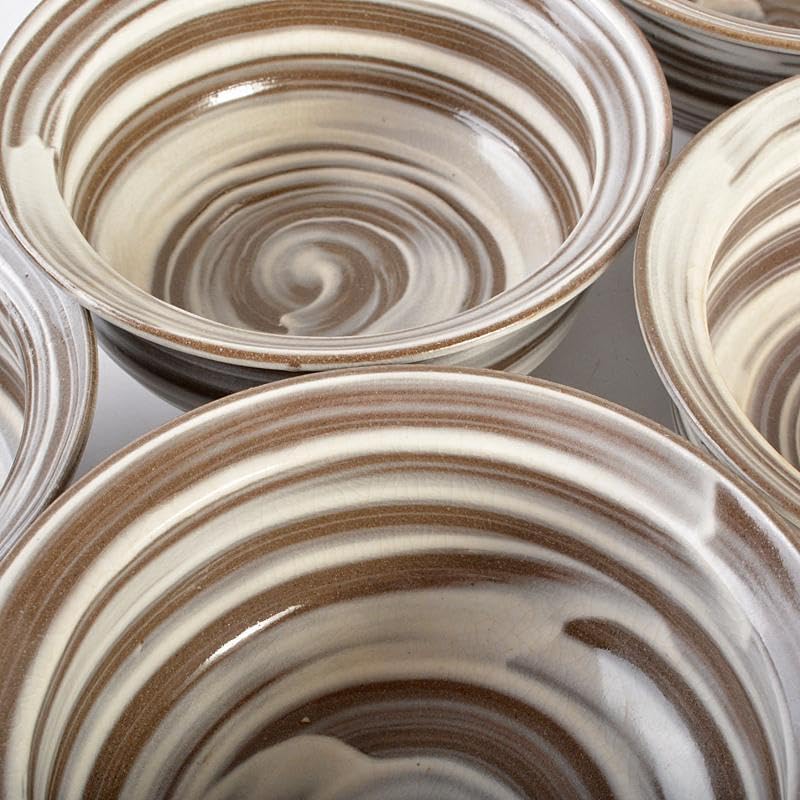 和食器 京焼 浅見五郎助 刷毛目 蓋向付 五客 共箱