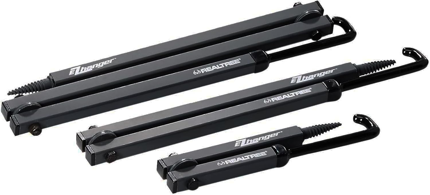 Realtree Multi-Purpose EZ Hanger Combo 3-Pack – 13”, 23”, 34” – Durable Tree Stand Bow and Gear Hanger for Hunting – Foldable, Lightweight, Easy-Screw Design