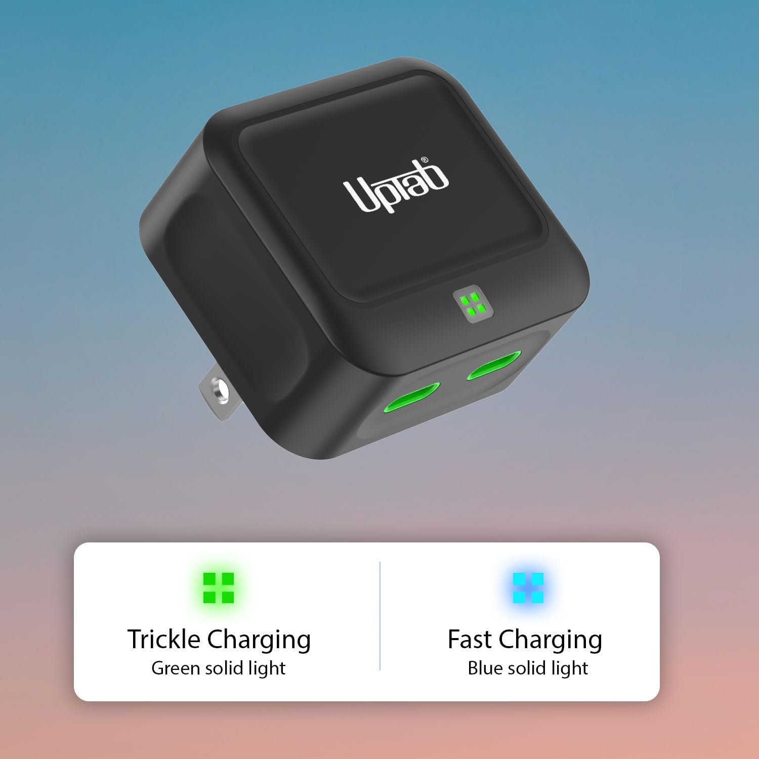 Dual USB-C Charger 40W - Compact Foldable Fast Charging Wall Adapter for iPhone 16 Pro Max, Galaxy S22 S21 Note 20, Pixel, MacBook, and iPad