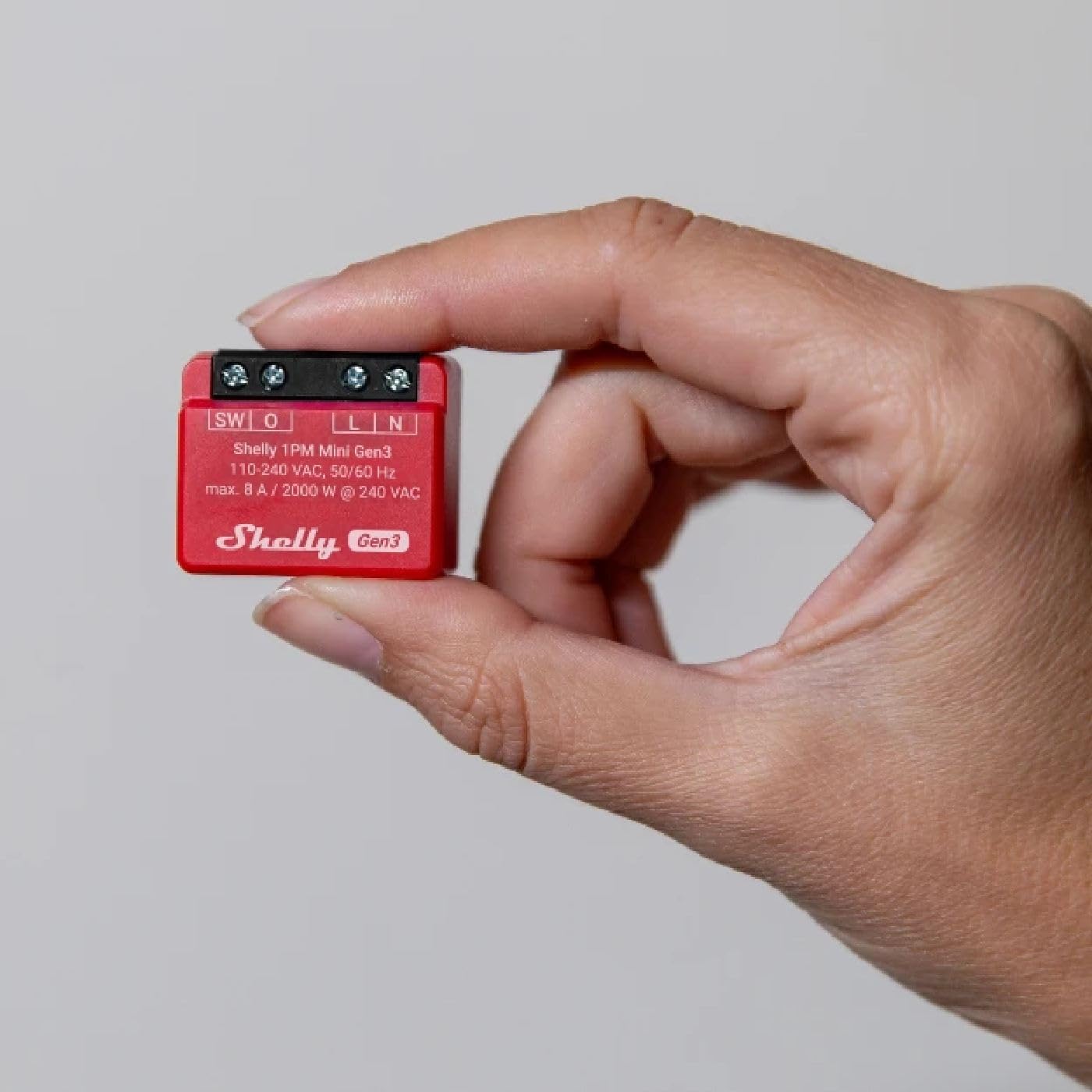 Shelly 1PM Mini Gen3 | Pack de 4 | Relé inteligente WiFi y Bluetooth, 1 canal 8A con medición de potencia | Domótica | Compatible con Alexa y Google Home | App iOS Android