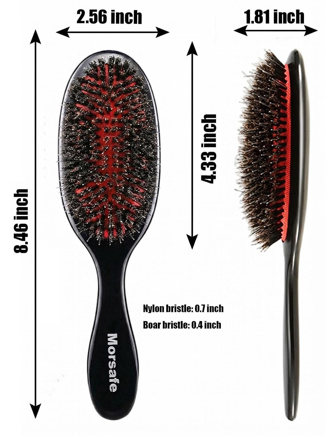 Boar Nylon Bristle Cushioned Paddle Hair Brush